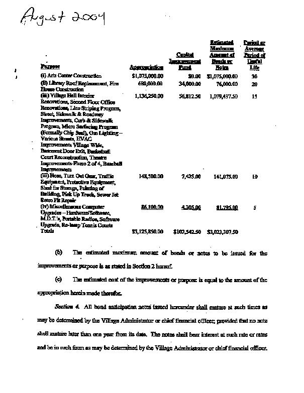 2004 Bond Ordinance